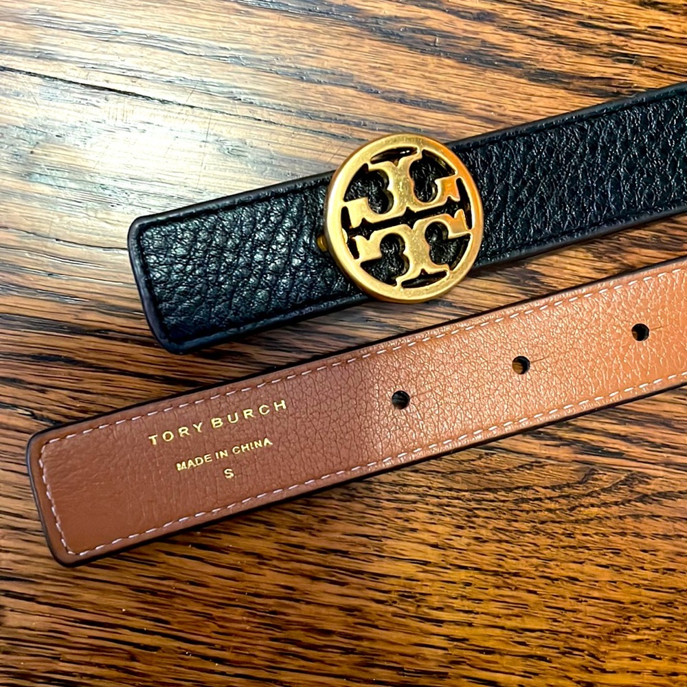 Tory Burch Reversible 1 inch (2.5 cm) Leather Belt Small Size